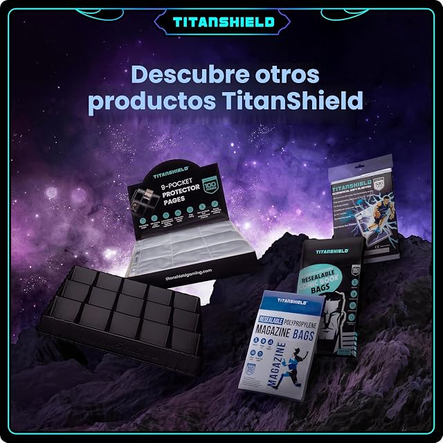 Foto 7 de 7 de TitanShield - Fundas de cartas coleccionables para juegos de mesa de tamaño estándar (150 unidades/Púrpura)…