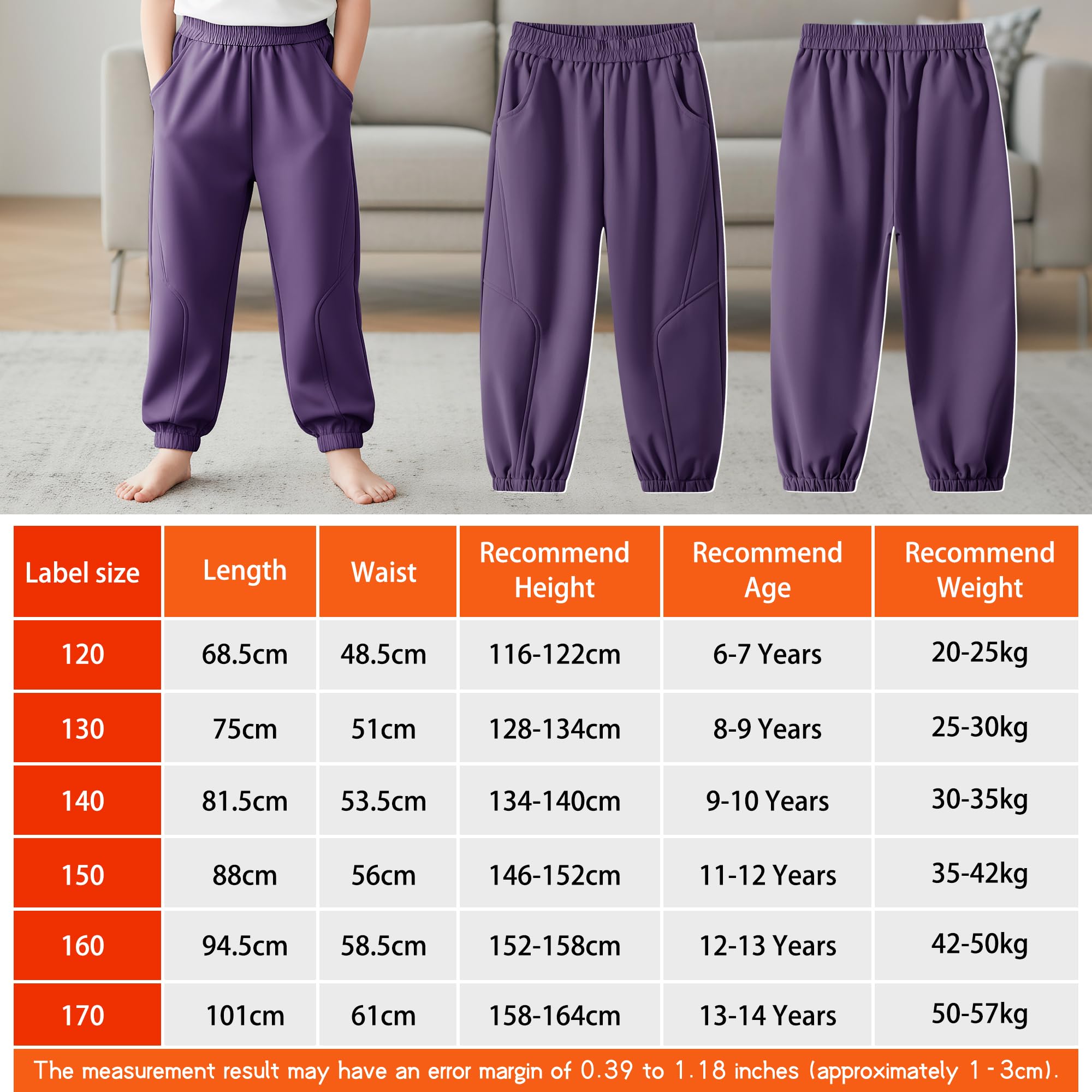 Pantaloni Softshell Foderato in Pile per Bambini, Impermeabili Antivento Inverno Termici Morbido Ragazzi Pantalone per Trekking Hiking Pioggia Montagna Escursionismo, 6-14 Anni
