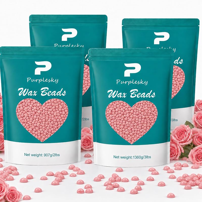 Cera dura em pérolas PURPLESKY para depilação, 4,54 kg