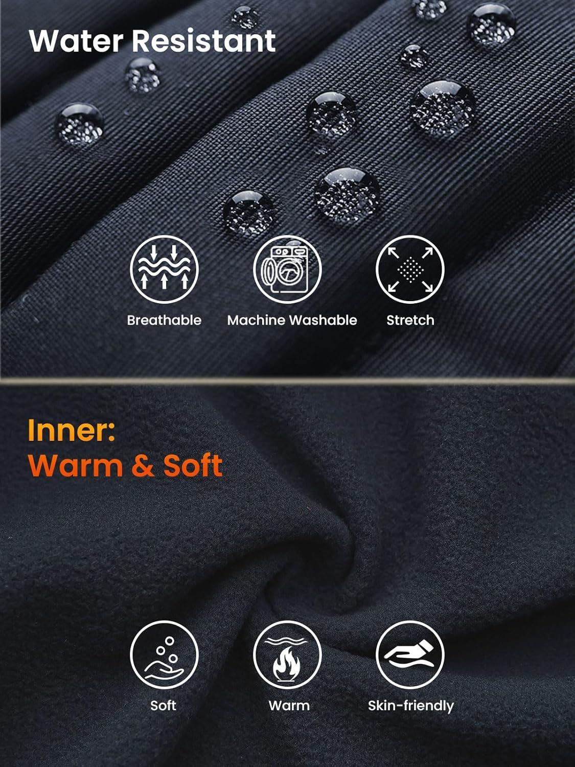 HOdo 34"/36" Inseam Mens Tall Sweatpants Water Resistant Fleece Lined Pants Men with 3 Pockets Workout Joggers - Image 6