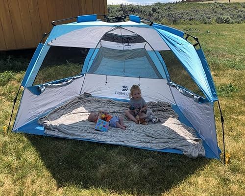 Miniatura 2 de G4Free Tienda de campaña de playa fácil de instalar de lujo, XL, refugio solar desplegable para 3-4 personas con protección UPF 50+ sombra de playa