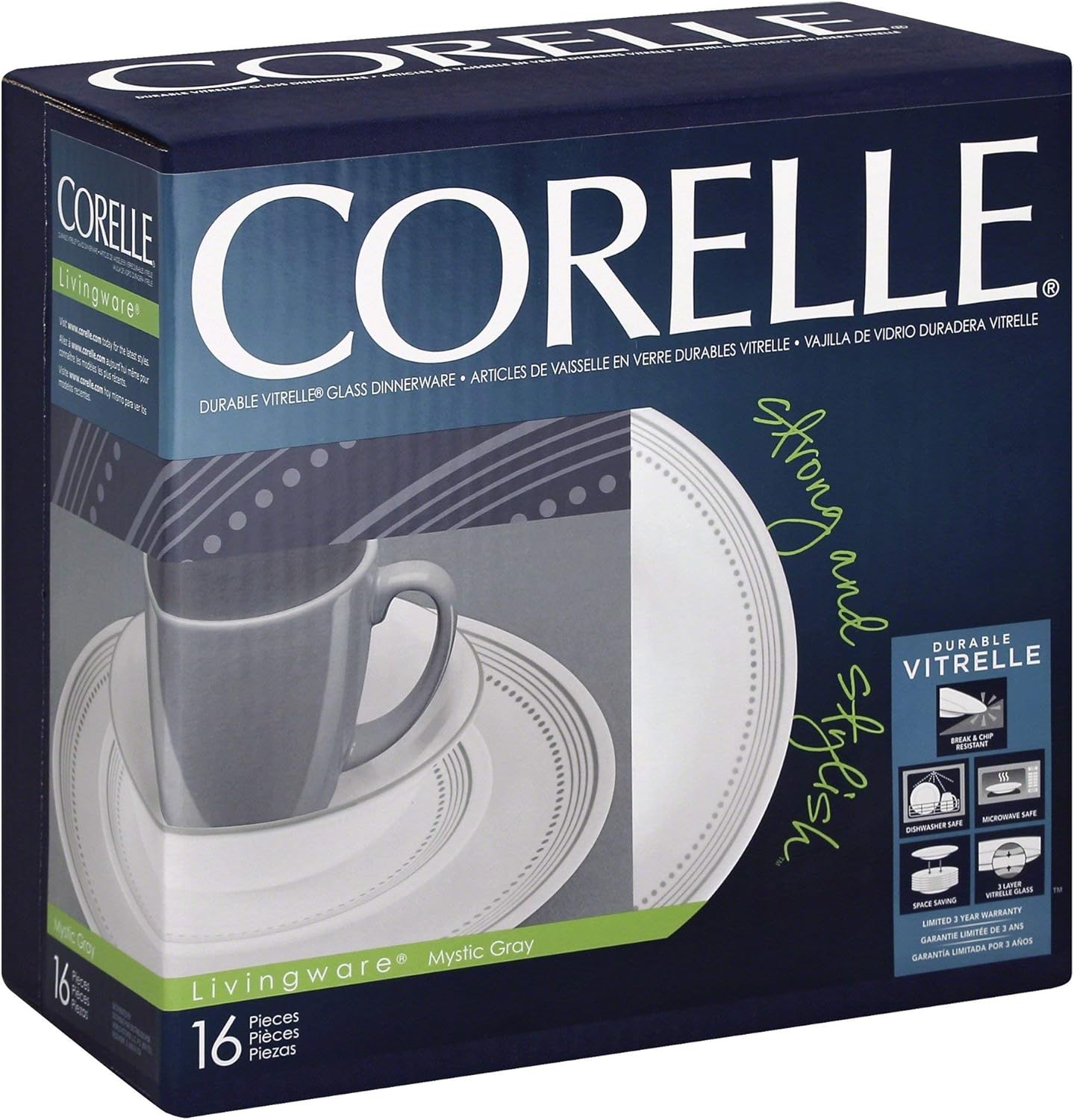 Dinnerware 16pc Mystic Gray