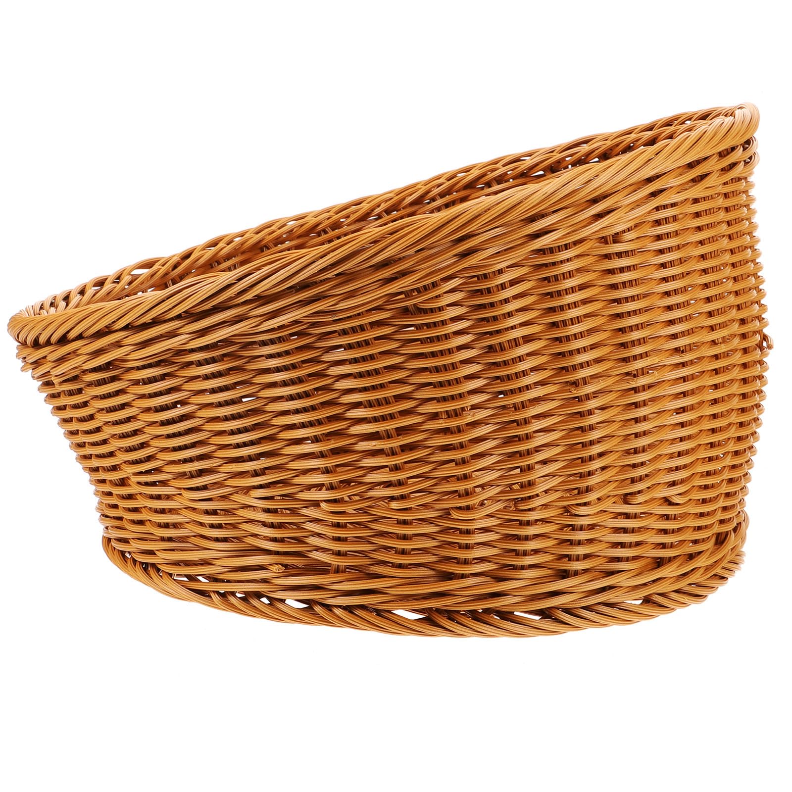 Cesto da Tavolo Intrecciato in Rattan Sintetico Resistente per Cucina Design Artigianale Pratico e Rustico, per Conservare Oggetti in Hotel come Ornamento