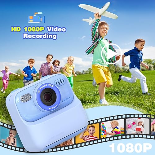 Miniatura 4 de Masterbee Cámara para Niños con Impresión Instantánea, Regalos de Cumpleaños para Niñas y Niños, Cámara Digital para Niños, Video HD 1080P, Juguetes
