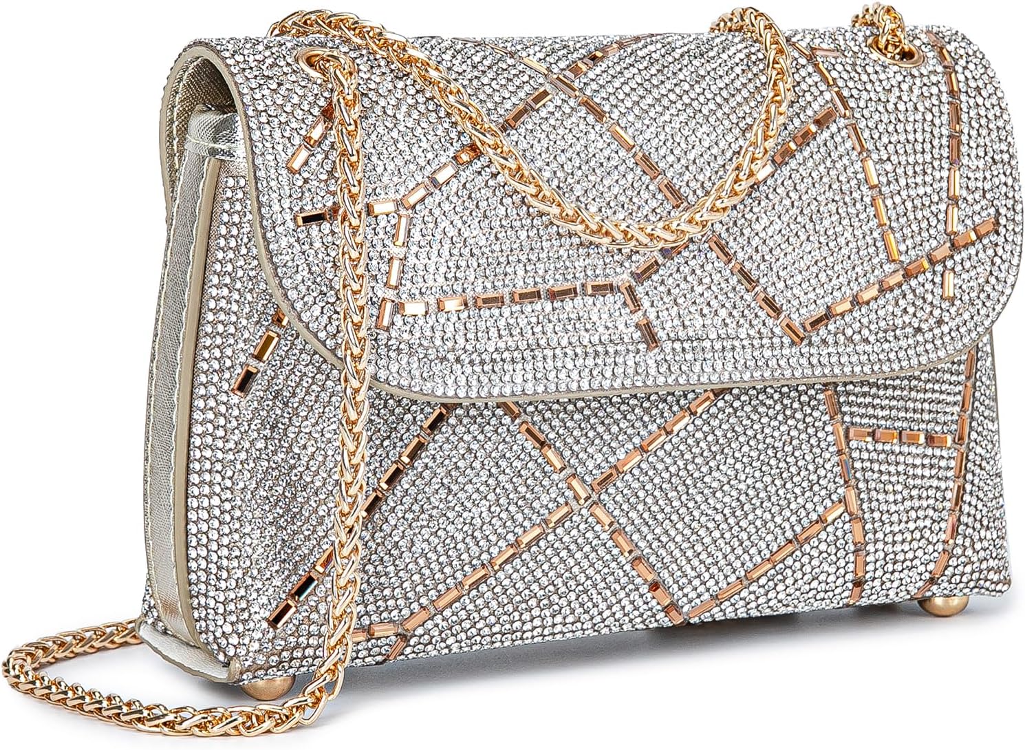 BBTT.ful Shoulder Bags Crossbody Bag Purses Handbags Crystals Rhinestone Evening Bag for Women Clutch Purse with Chain