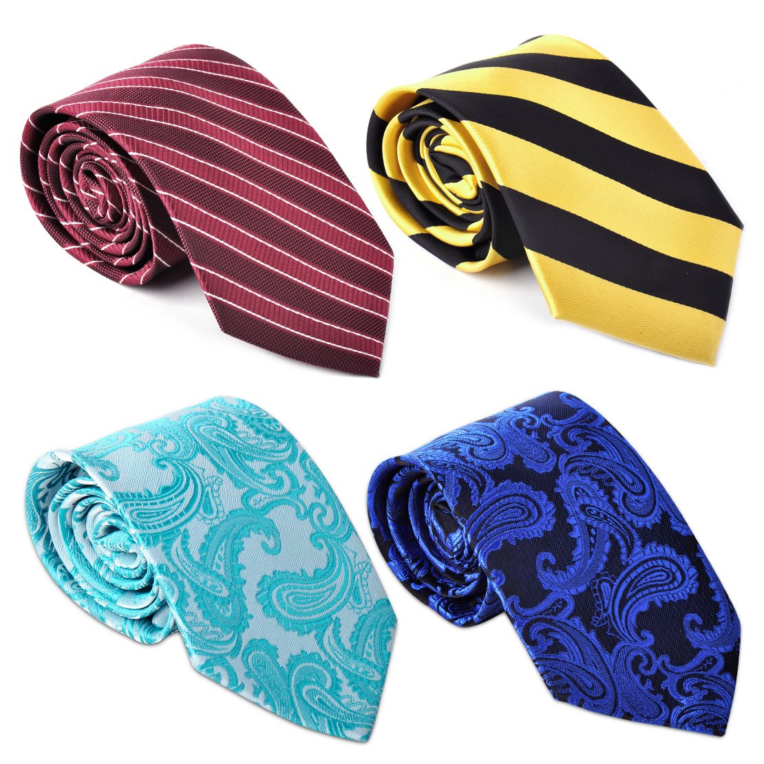 Hombres Paisley Corbata diseño de Rayas Jacquard Corbata Tejido Regalo Set 5