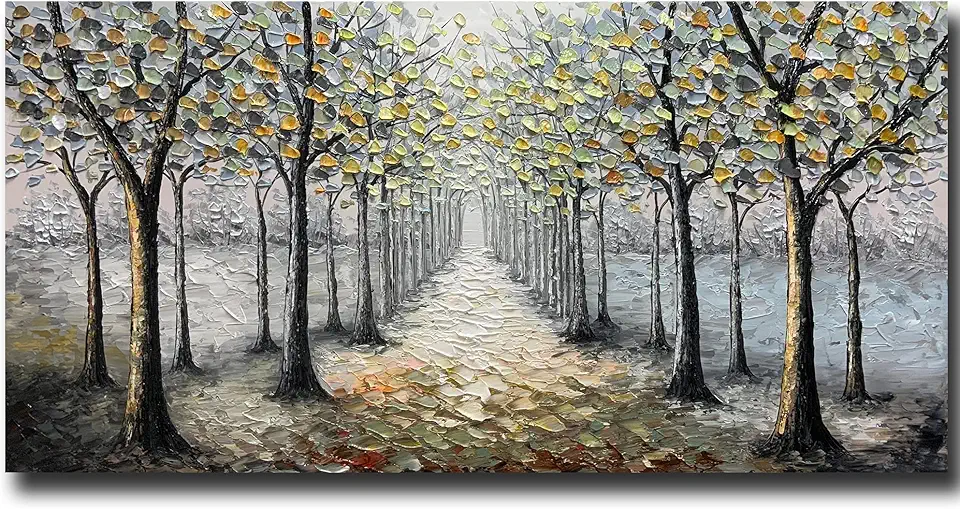 Yotree Paintings, 24x48 Inch Paintings Snowy Road Oil...