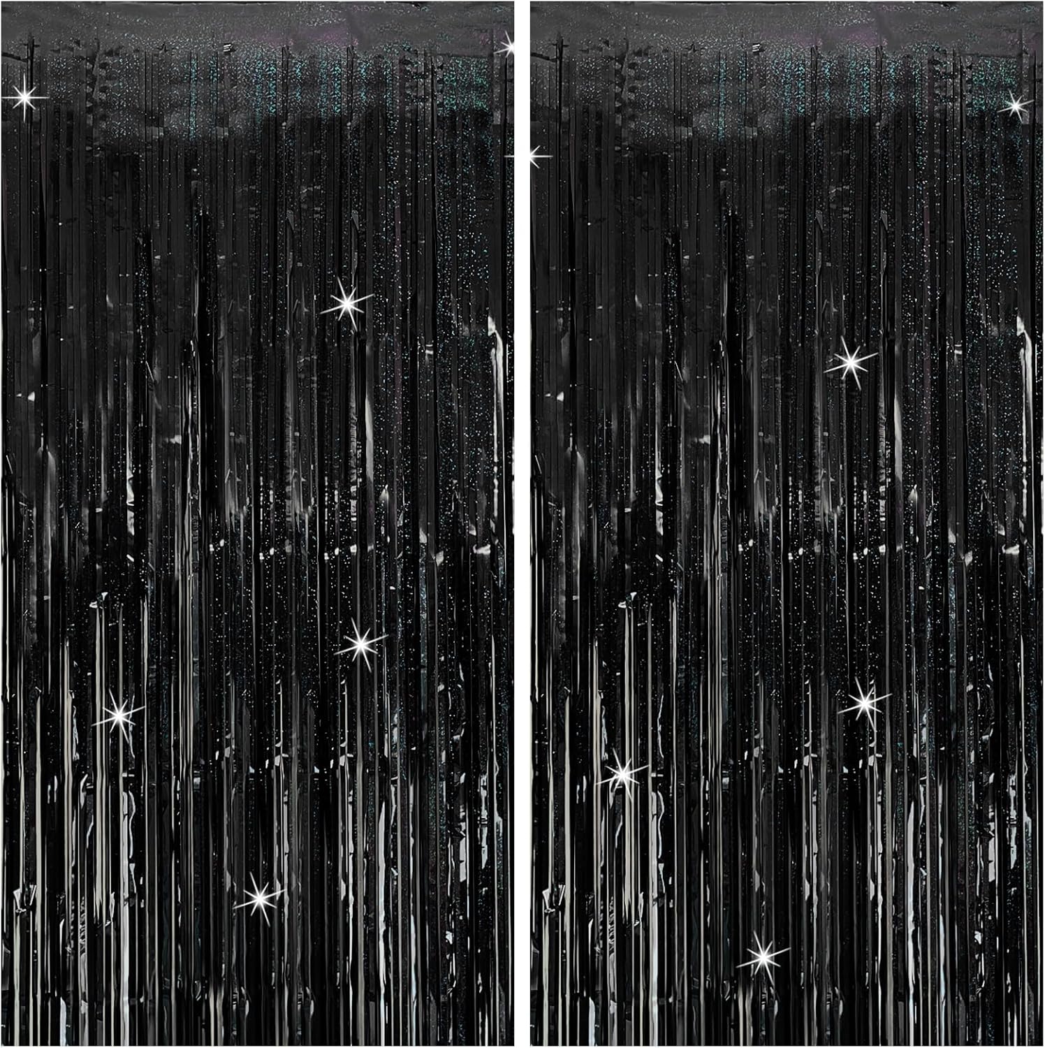 Tinsel Curtain Backdrop Black Birthday Party Decorations 2 Packs Glitter Foil Fringe Curtain Party Decor Streamers Photo Booth for Birthday Christmas Wedding Halloween Graduation Decorations Tinsel Curtain Backdrop Black Birthday Party Decorations 2 Packs Glitter Foil Fringe Curtain Party Decor Streamers Photo Booth for Birthday Christmas Wedding Halloween Graduation Decorations