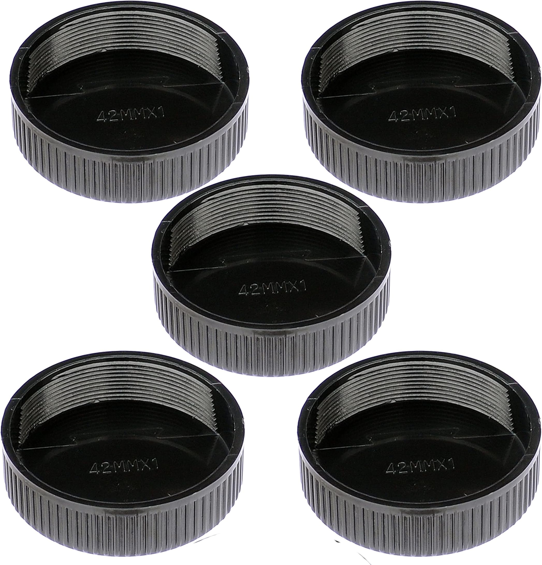 5 Pack M42 42mm Screw Mount Lens Rear Caps, Black, M42 Lens Cap, Fits Pentax Takumar/MamiyaSekor/Helios M42 Lens