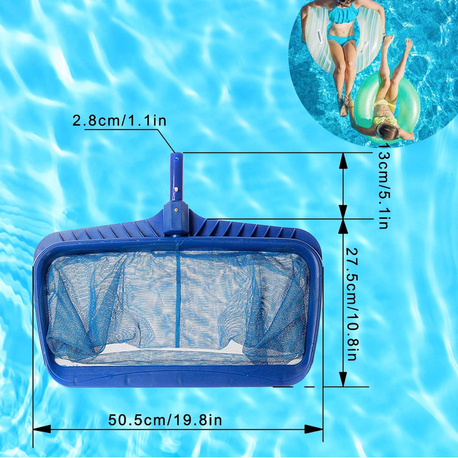SRHIMEOS Retino per Piscina, Skimmer Retina, Skimmer Retino per Piscina Professionale con Maglia Fine e Telaio Robusto per Pulizia Detriti delle Piscina Spa Vasche Laghetto
