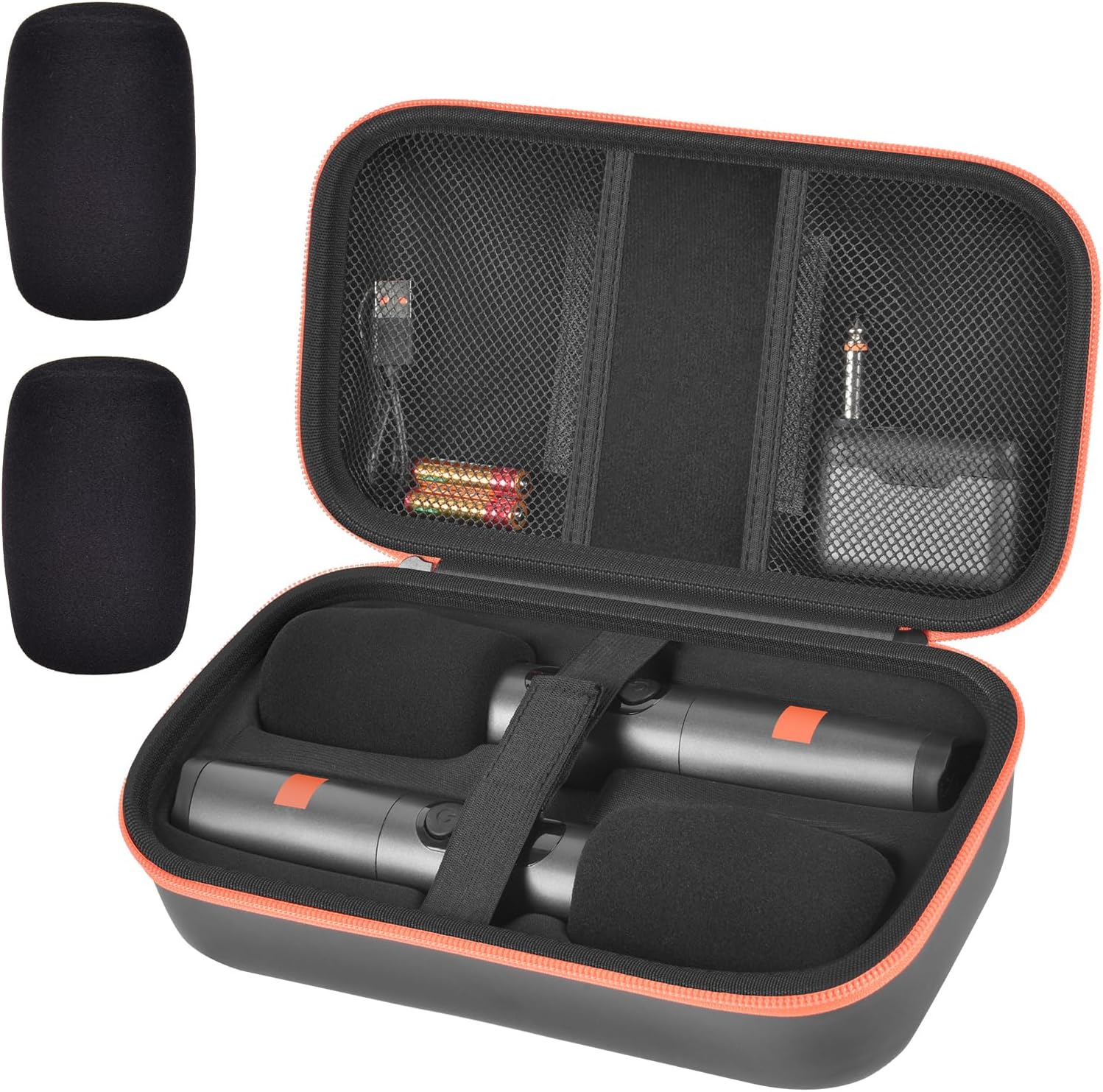 Wireless Microphone Case for JBL PartyBox & Two Mic System – Portable Karaoke Microphones Travel Storage Box with Mic Foam Cover - 2 Pack