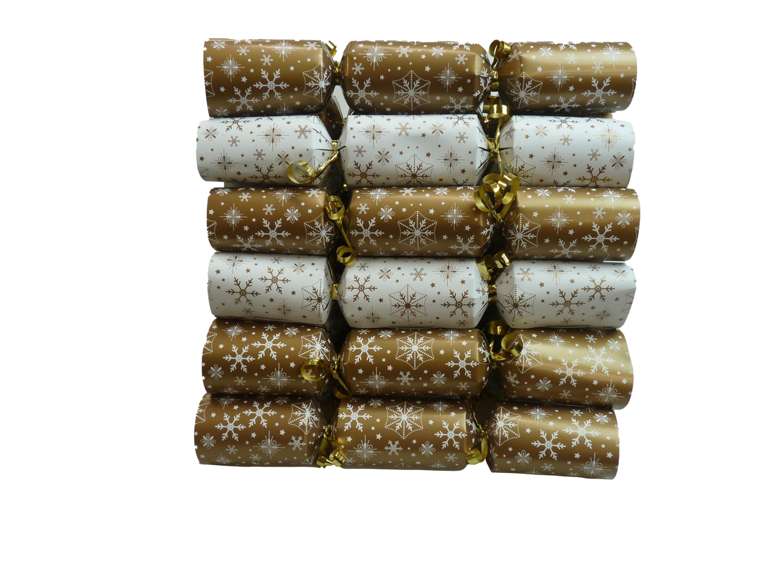 Thompson Cooper Ltd - 10" Gold & Cream Snowflake Catering Christmas Party Crackers – Pack of 50