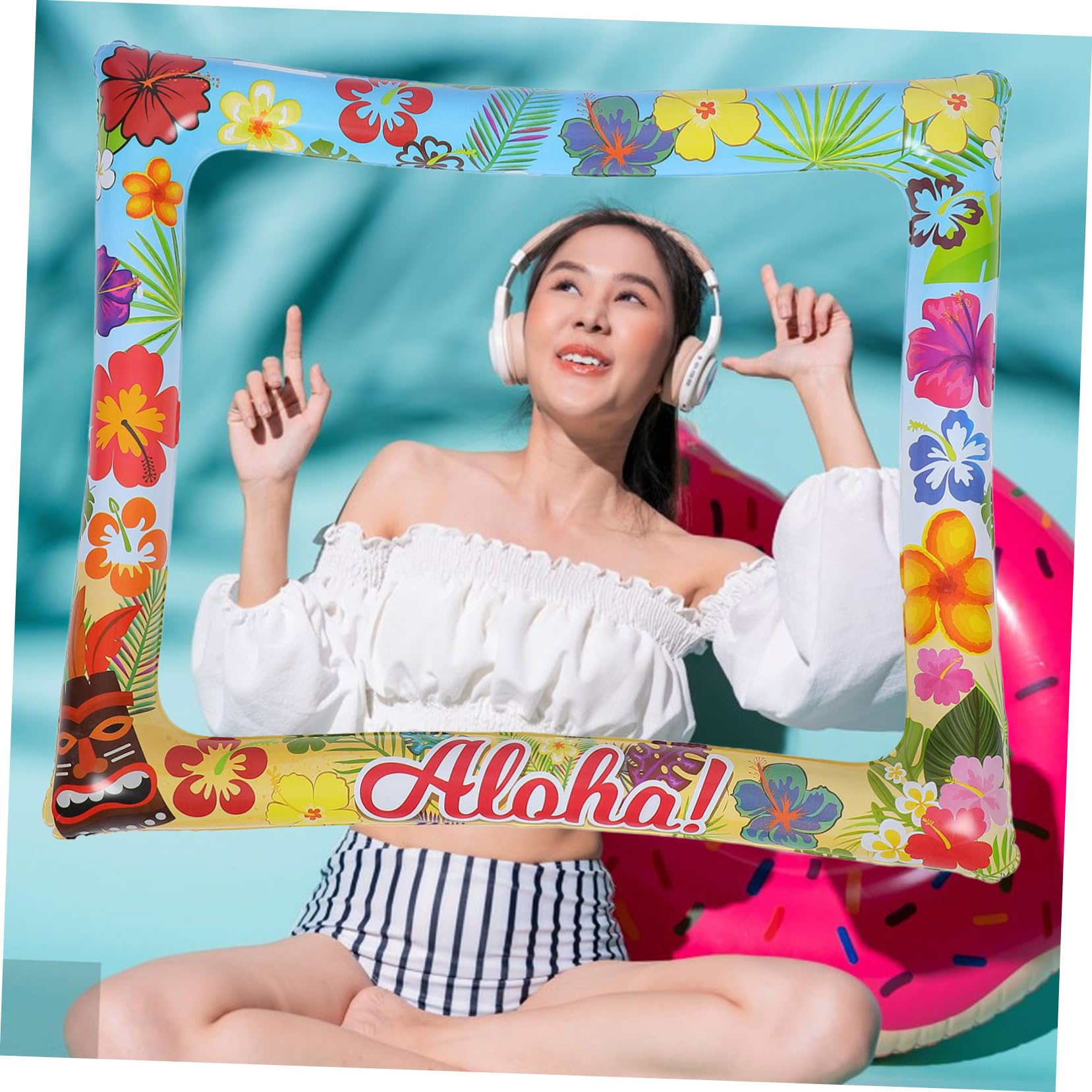 5 Stück Aufblasbarer Foto Rahmen Lustiges Party Accessoire für Hochzeiten Übernachtungspartys und Thematische Feiern für Fotoautomaten