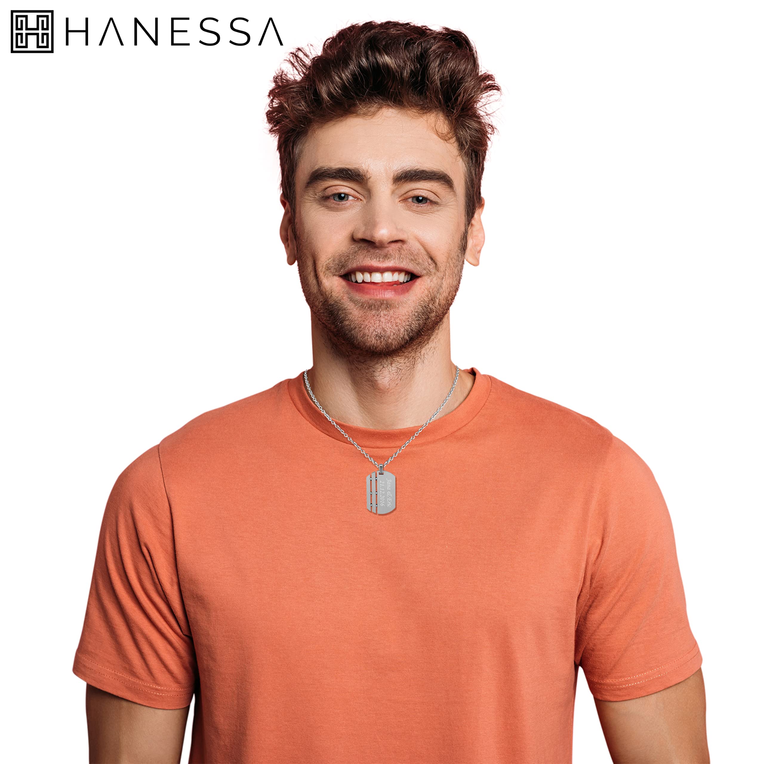 2 Stück Personalisierte Kette mit Gravur Edelstahl 50 cm mit Anhänger Herz Puzzle - Personalisierte Geschenke für Damen Herren Freundin Freund - Partner Halskette für Sie und Ihn