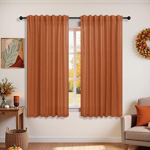 Miniatura 245 de KOUFALL Cortinas transparentes de lino de 90 pulgadas, cortinas para Sala Modernas 2025 De Lino Elegantes, cortinas personalizadas con pestaña