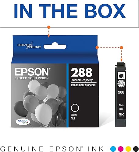Miniatura 2 de Epson T288 DURABrite Ultra Ink Cartucho negro de capacidad estándar (T288120-S) para impresoras de expresión seleccionadas (paquete de 2)
