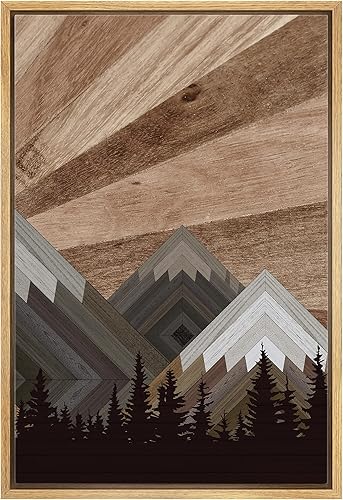 Miniatura 27 de wall26 Lienzo Enmarcado Impreso Arte de Pared Boho Amanecer Naranja Sobre Montañas Rosas y Rojas Naturaleza Ilustraciones Abstractas Minimalismo