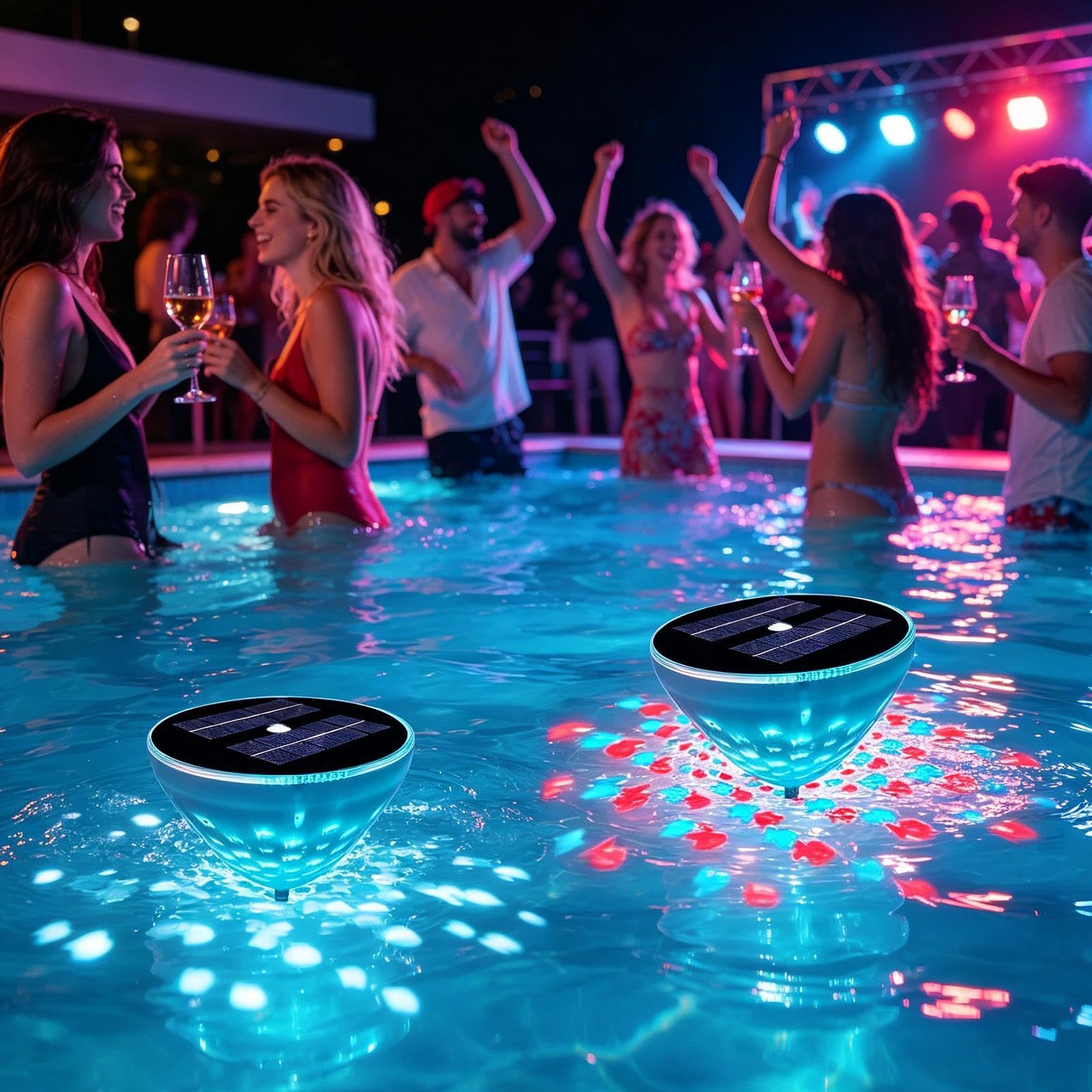 Generico per Piscina 2 Pezzi Illuminazione Ambientale Multimodale | Feste Con Da Piscina Colorate Per Casa Hotel Bagno Vasca da Bagno Vasca Idromassaggio Piscina Fuori Terra Interrata Festa
