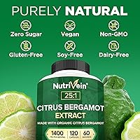 Vista 8 de Nutrivein Paquete de suplementos prémium de bergamota cítrica y vinagre de sidra de manzana: cápsulas de vinagre de sidra de manzana y suplemento