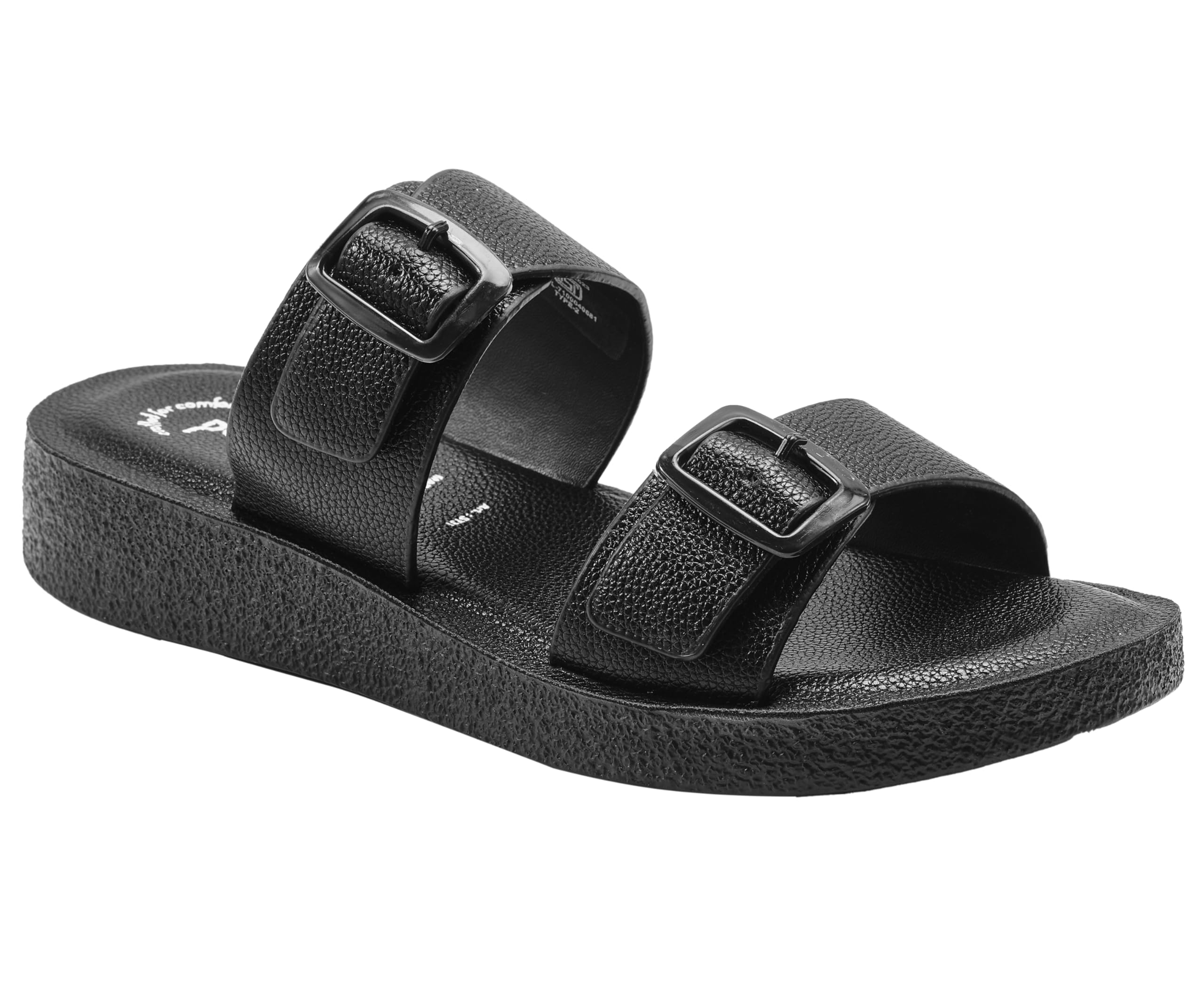 Cloud Comfort Flat Slippers for Women| Dual Adjustable Buckle | Cushioned Footbed | Anti SKid & Lightweight Stylish Slip-On Flats for Girls | Ideal for Casual, Party and Ethnic wear-image-2