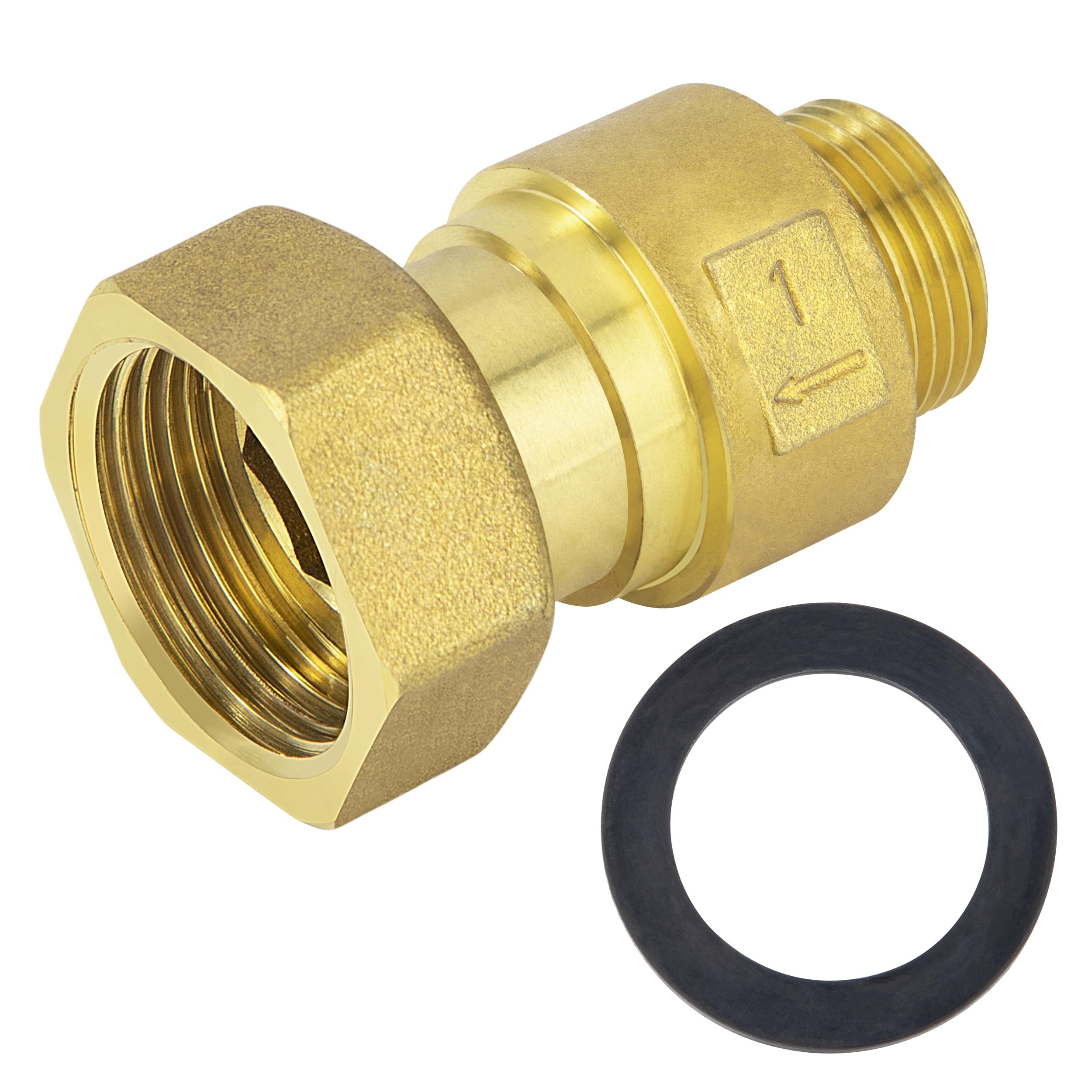 Messing Rückschlagventil 3/4" IG Auf 1/2" AG – Rückflussverhinderer Für Pumpe, Waschmaschine, Garten, Wasserleitung