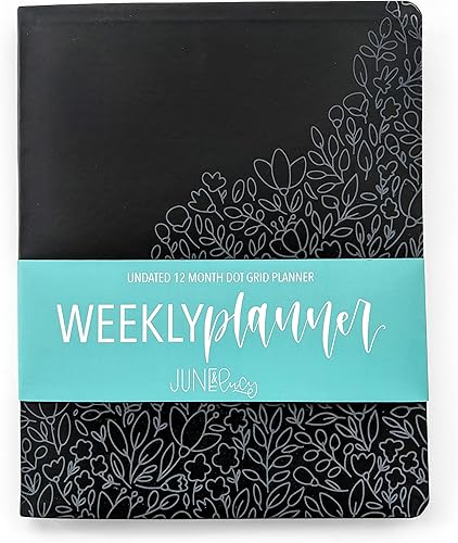 Agenda semanal – Lindos cuadernos y diario para mujeres de June and Lucy: planificador de citas de 12 meses sin fecha, calendario y organizador