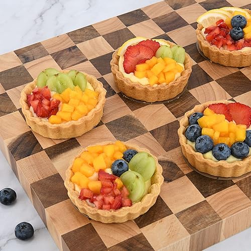 Miniatura 8 de Mini sartén redonda para tartas con parte inferior extraíble, mini moldes antiadherentes para hornear, juego de moldes para quiche de acero al