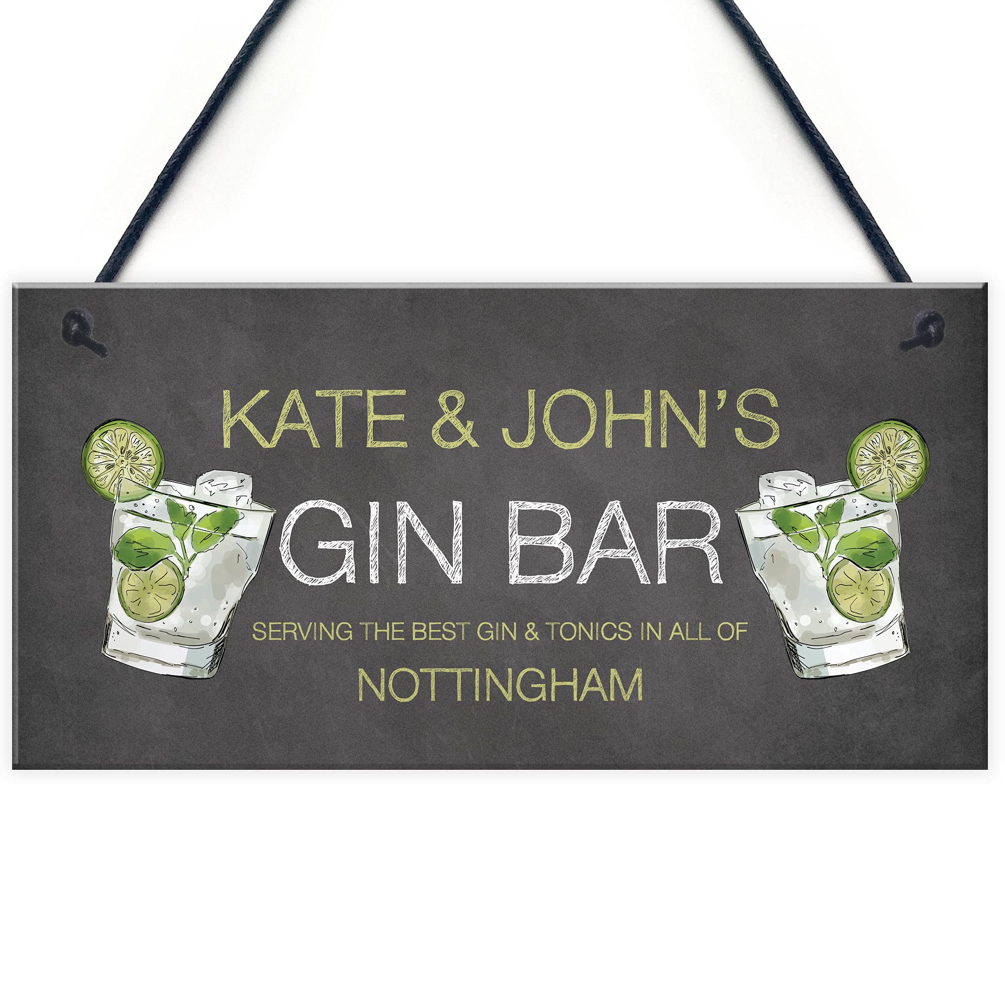 Red Ocean Personalised Gin Gifts Home Bar Signs Novelty Man Cave Kitchen Decor Gifts