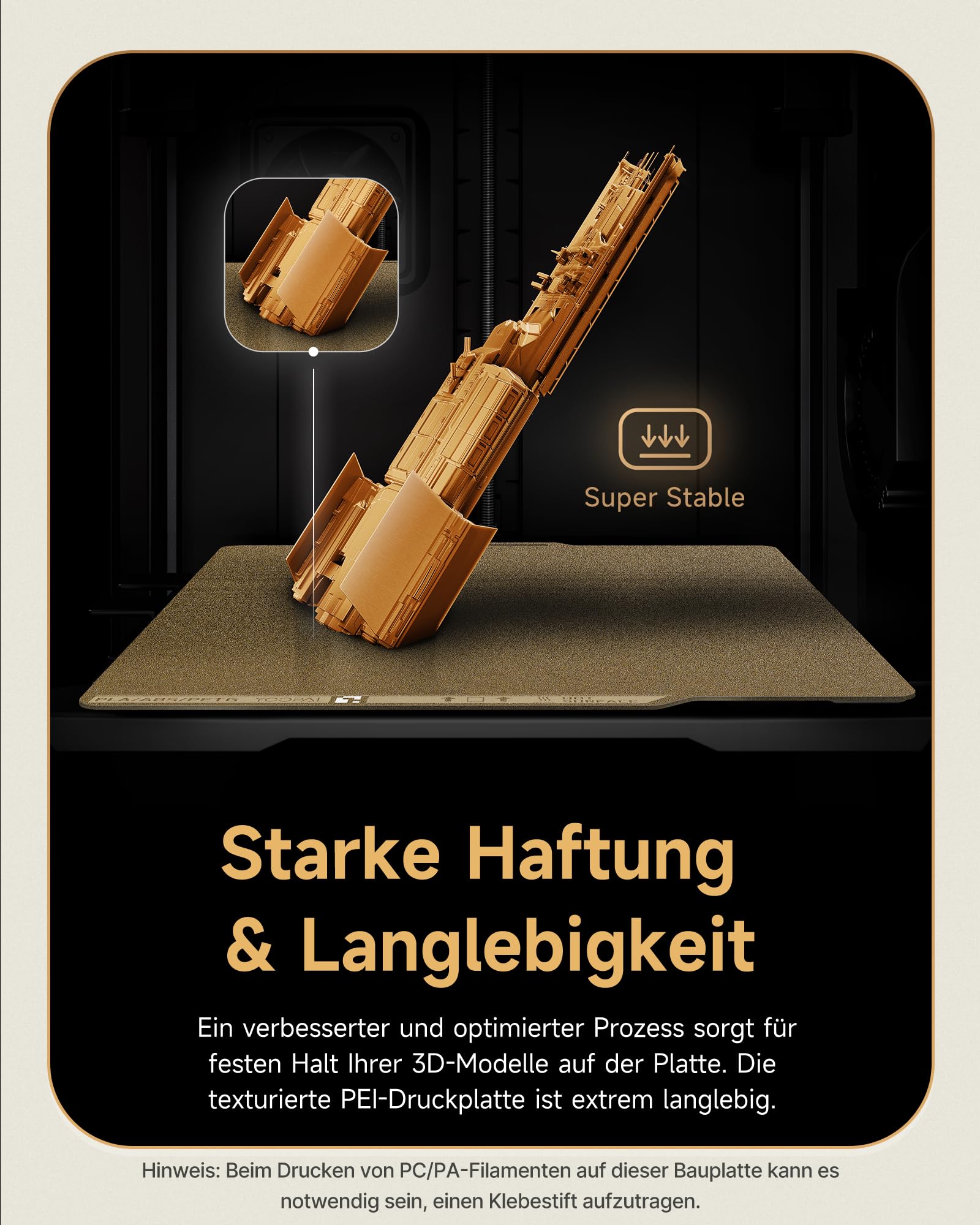 YOOPAI Doppelseitig Texturierte PEI Druckplatte, Magnetisch Spring Steel, 257x257mm, für Bambu Lab P2S P1S A1 X1 X1C X1E P1P 3D Drucker (2)