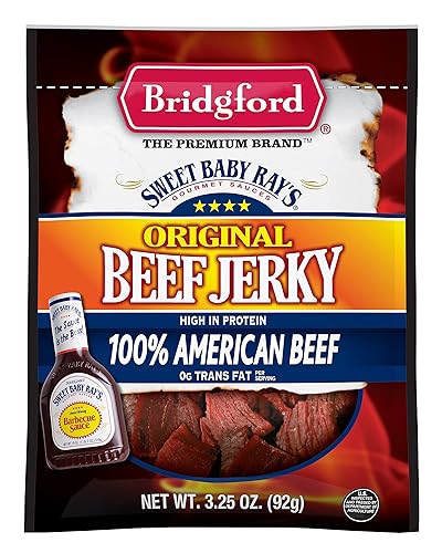 Vista 16 de Bridgford Sweet Baby Ray's Beef Jerky Teriyaki dulce de 3.25 onzas, paquete de 2 – Snacks ricos en proteínas para dietas bajas en carbohidratos