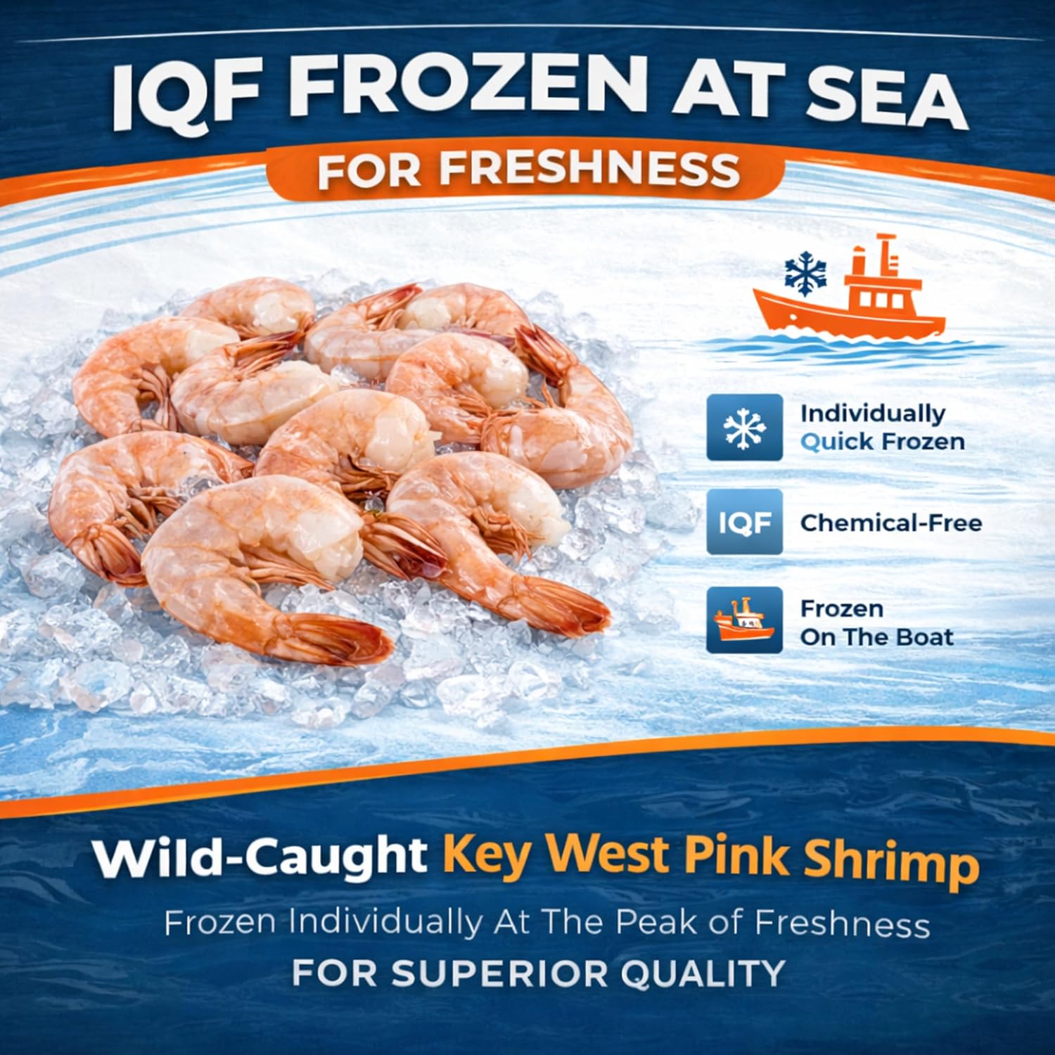 The Crab Place 5 LB Wild-Caught Key West Pink Shrimp CP18 – Jumbo Raw Shrimp, IQF Frozen, Chemical-Free, Sustainably Harvested Florida Gulf Seafood