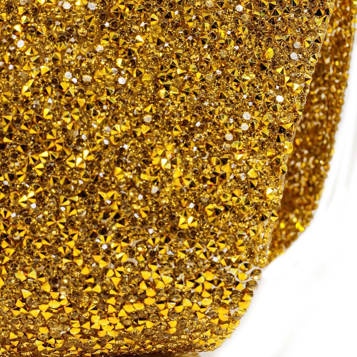 Luminous Rectangle Placemat, Sparkling Rhinestones, Heat Resistant, Non-Slip Back, for Striking Dining Table Settings, Events, Weddings, Gold, 13x18, Sold Individually - Image 2