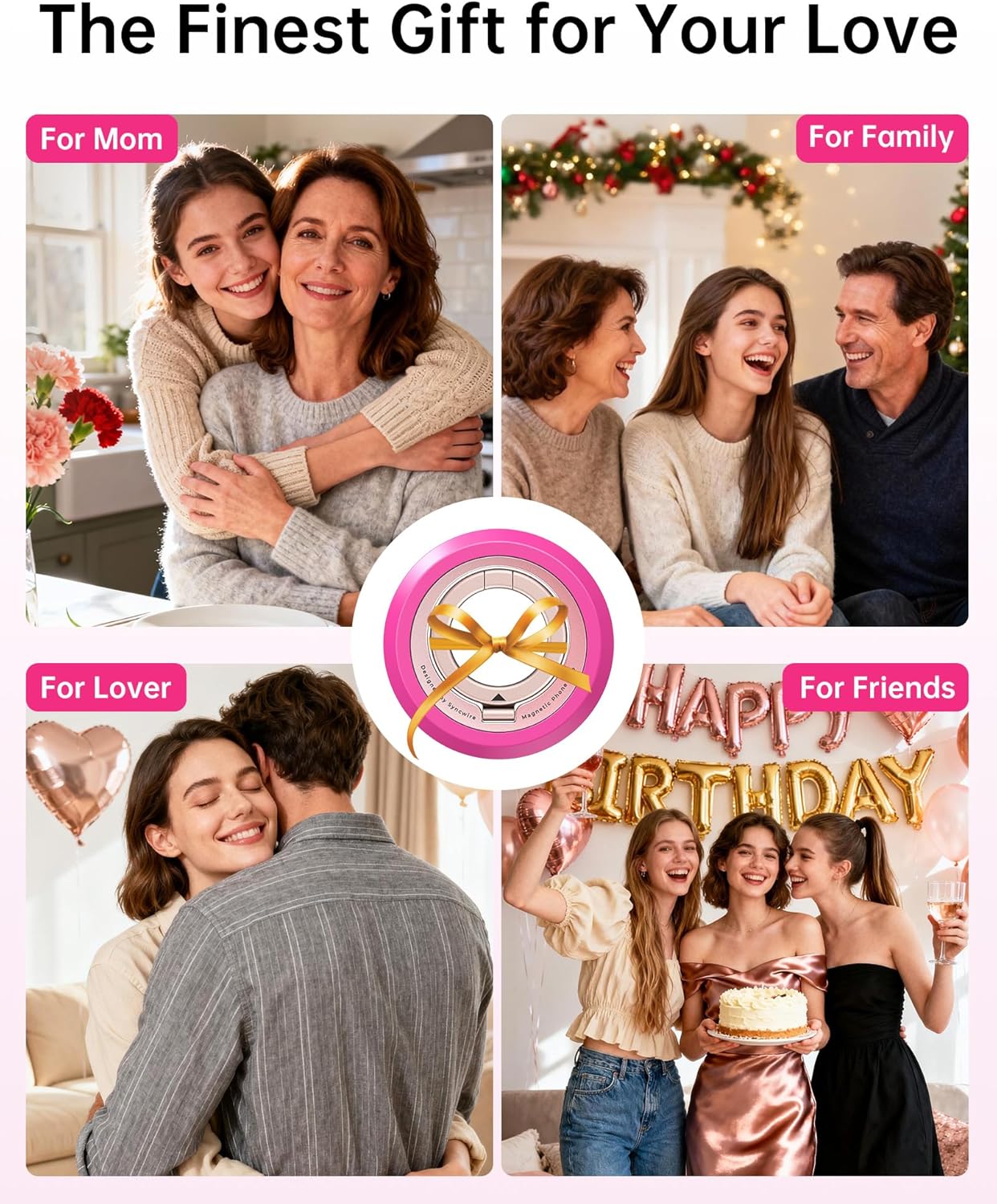 SYNCWIRE for MagSafe Phone Grip, Valentine's Galentine's Day Birthday Gifts for Her Women Mom Girlfriend Best Friends Sister Wife Teen Girl Magnetic Phone Ring Holder Kickstand - Image 2