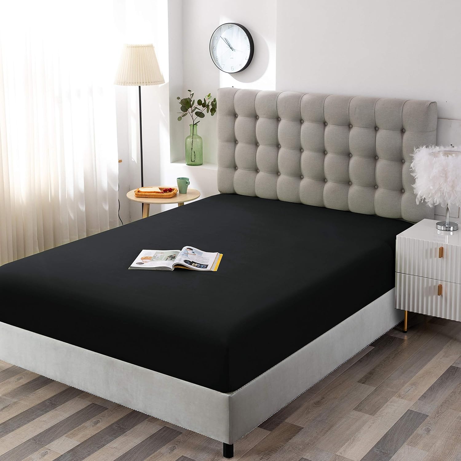 Sfoothome Twin Fitted Sheet Only, Brushed Microfiber, Extra Soft and Comfortable - Wrinkle, Fade Resistant,Deep Pocket Sage Green Sheet