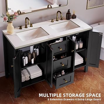 DWVO 47 Inch Bathroom Vanity with Double Sink