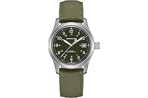 Hamilton Khaki Field Mechanical Watch - 38mm Stainless Steel Case with Green...