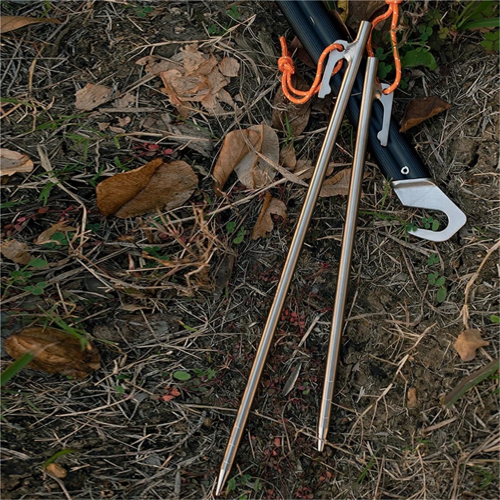 Śledzie do namiotów, 6 szt. tytanowych, wytrzymałych śledzi do namiotu, kołków kempingowego, solidnych gwoździ baldachimu, uziemiających(24cm 6pcs)