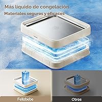 Vista 5 de Máquina de helados enrollados, bandeja de rodillo de helado instantáneo con tapa y 2 espátulas, placa fría de acero inoxidable de grado alimenticio