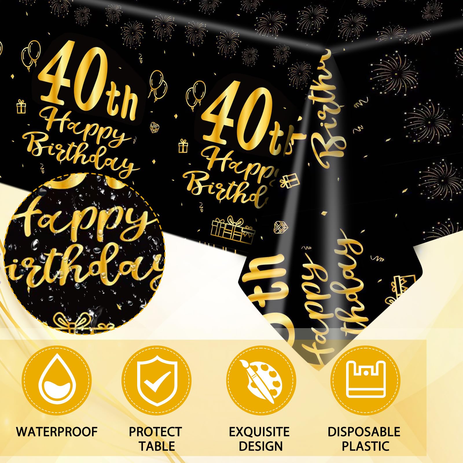 "Party Like It's 1985" 40th Birthday Banner | Gold Glitter Pre-Strung Decor | Back In 1985 Theme Party - View #8