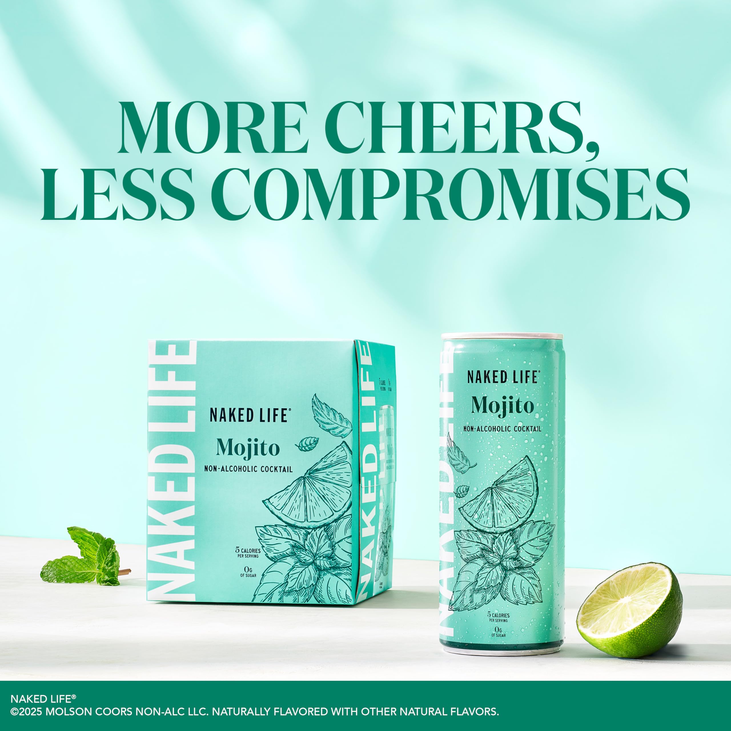 Naked Life Non-Alcoholic Drinks, Mojito 8.4 Fl Oz Cans, Pack Of 4 + Negroni Spritz 8.4 Fl Oz Cans, Pack Of 4
