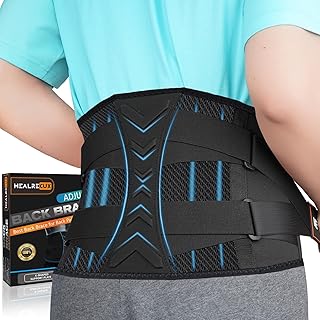 Back Brace for Men Women Lower Back Pain Relief with 7 Stays, Back Support Belt with Dual Adjustable Straps,Lumbar Support Belt for Herniated Disc, Sciatica,Scoliosis L/XL(Waist：29.5"-41.3"