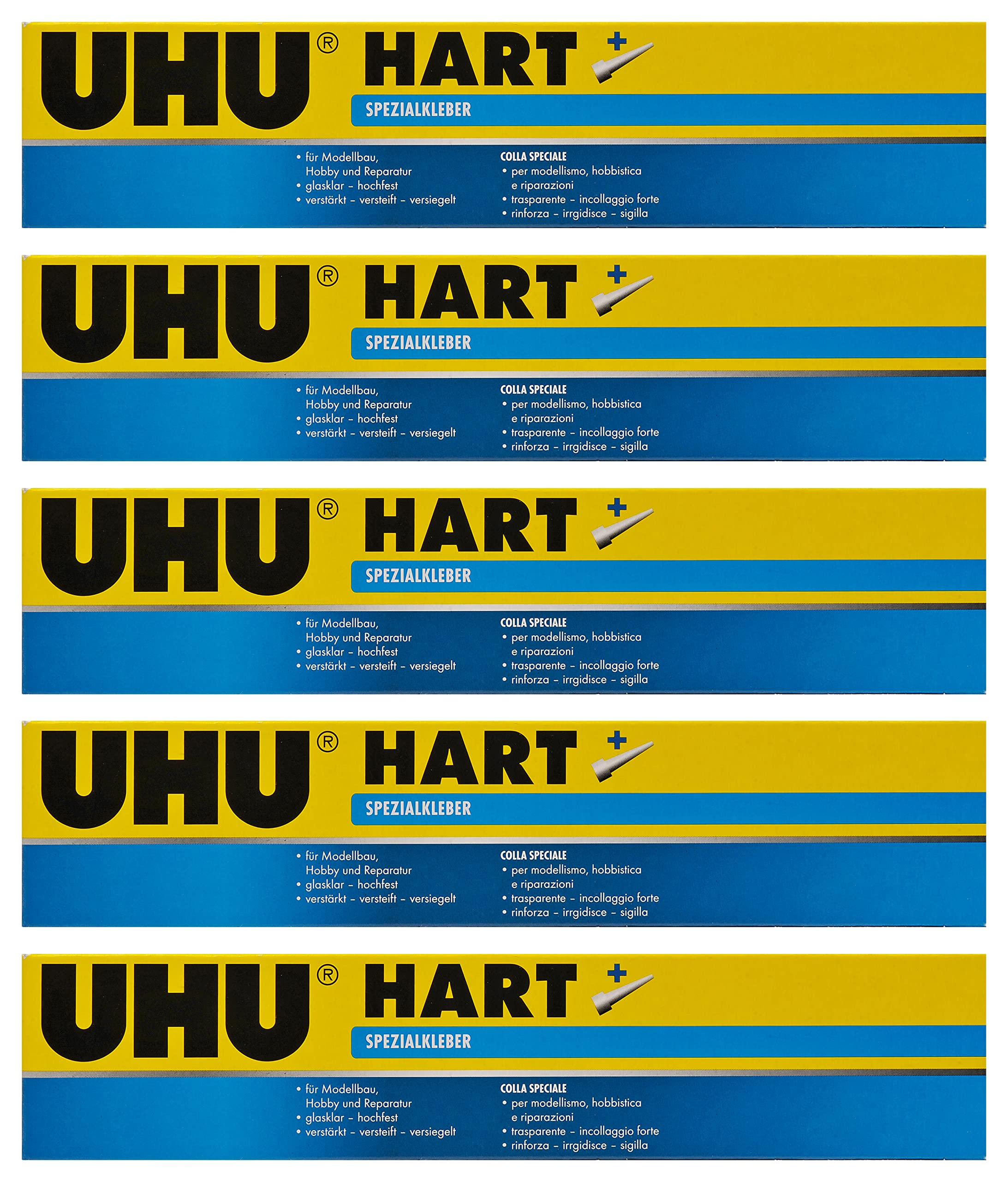 UHU 45525 hart Tube, Schnell trocknender Spezialkleber für kleinteilige Bastelarbeiten oder Modellbau,mit feiner Dosierspitze, Dosierspitze, 125 g (5)