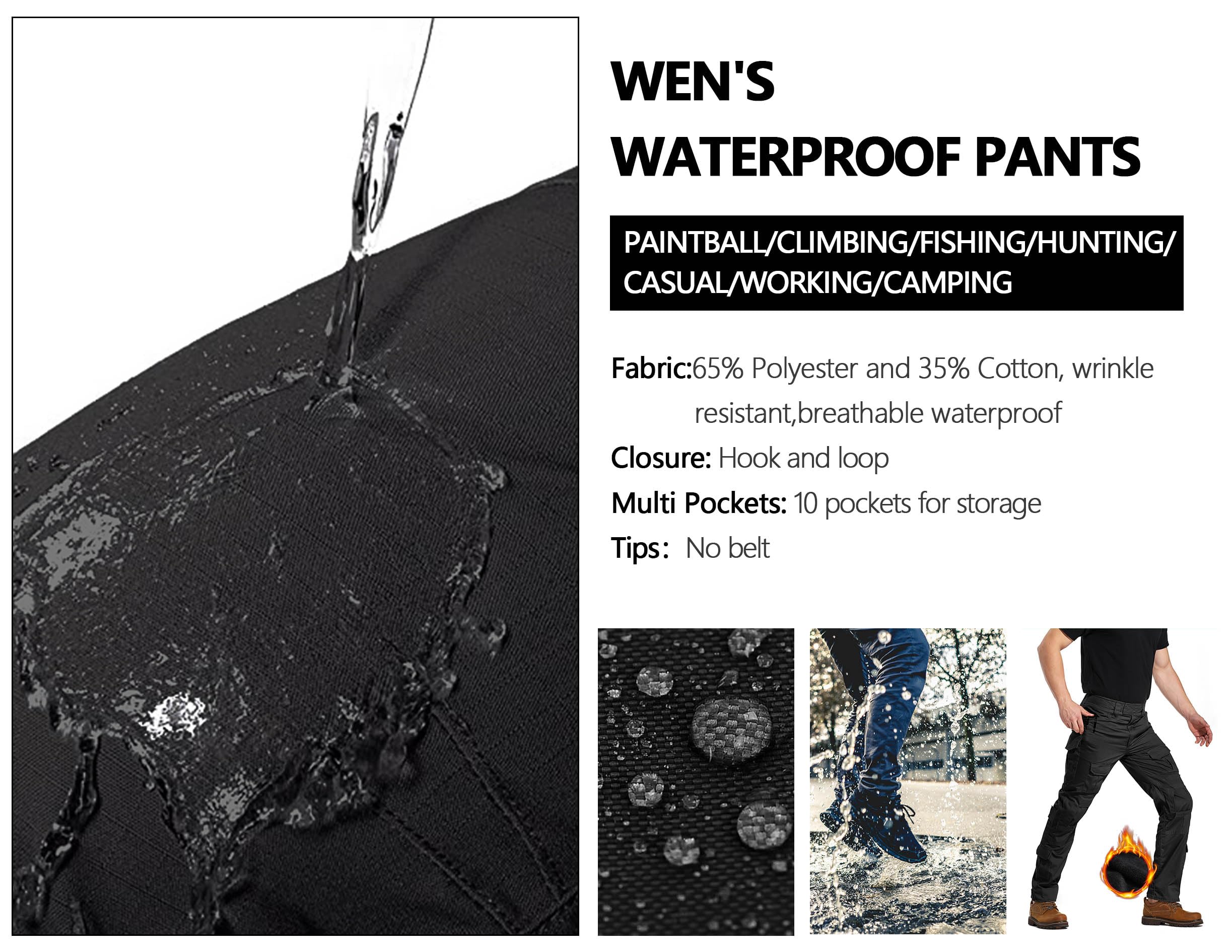 Snapklik.com : Mens Fleece Lined Tactical Pants Waterproof Hiking Pants ...
