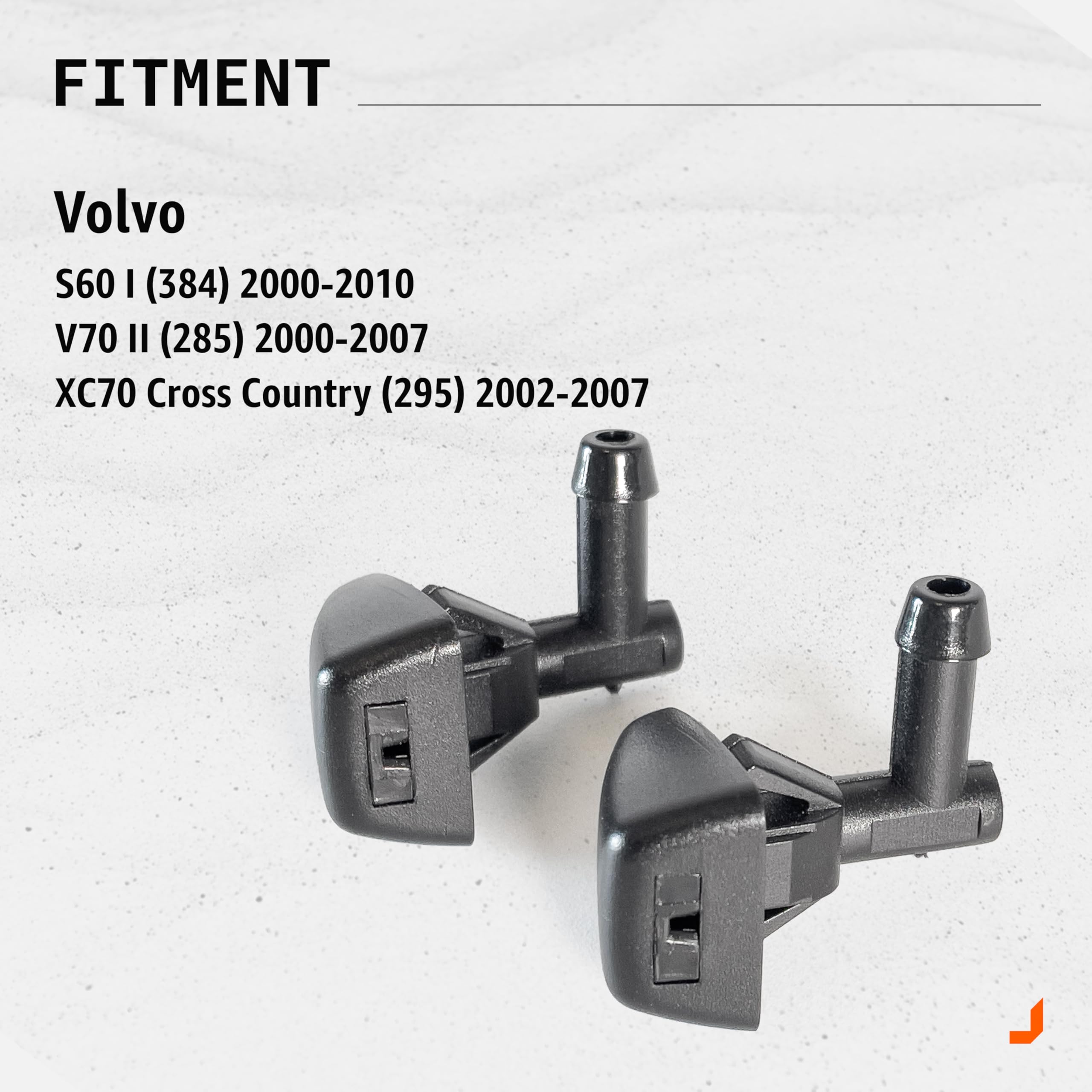 Click&Fit Dysze spryskiwacza szyby przedniej kompatybilne z Volvo XC70 S60 V70 od 2000 do 2010 - dysze spryskiwaczy do wycieraczek do ekranu zastępuje 30655606, 8620256, 2-pak