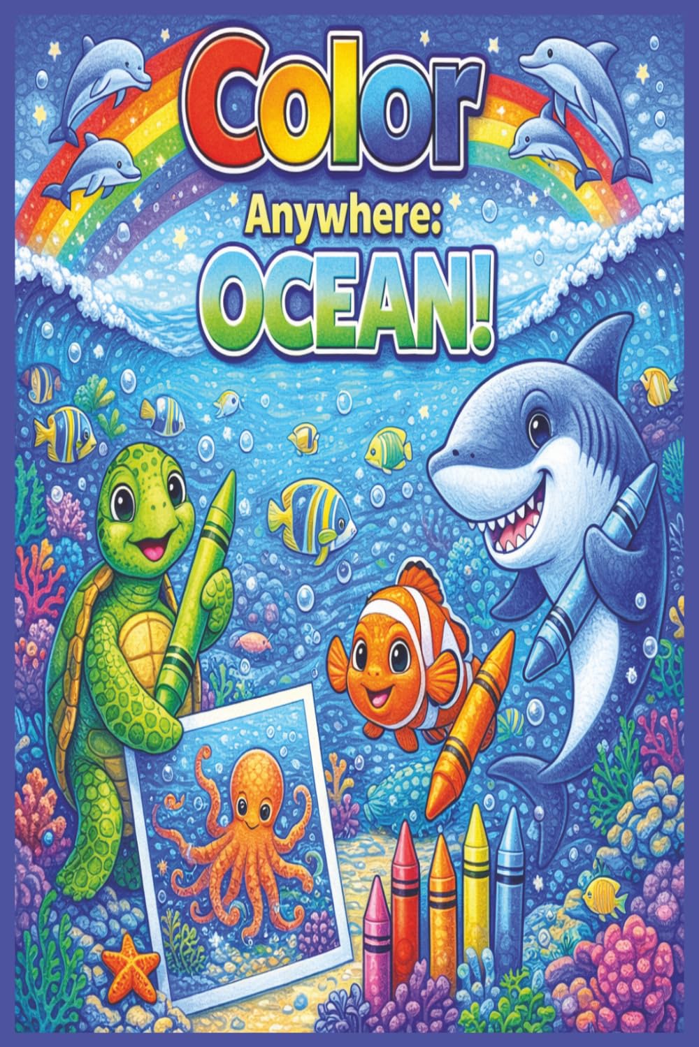 Color Anywhere: Ocean!: A Fun and Easy Ocean Coloring Book for Kids Ages 4–8 Featuring Sea Animals, Underwater Scenes, and Beach Adventures