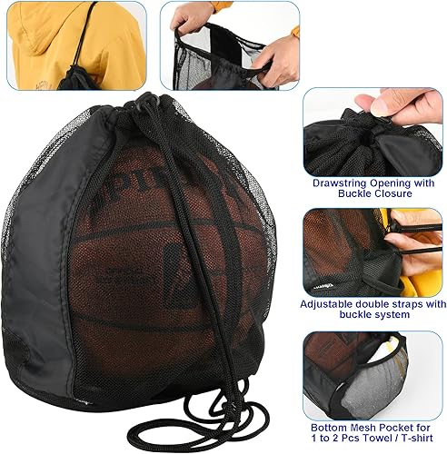 Miniatura 3 de Cosmos Mochila de baloncesto  Bolsa de baloncesto  Bolsa cruzada de malla de una sola bola para voleibol, fútbol, rugby equipo de fútbol,