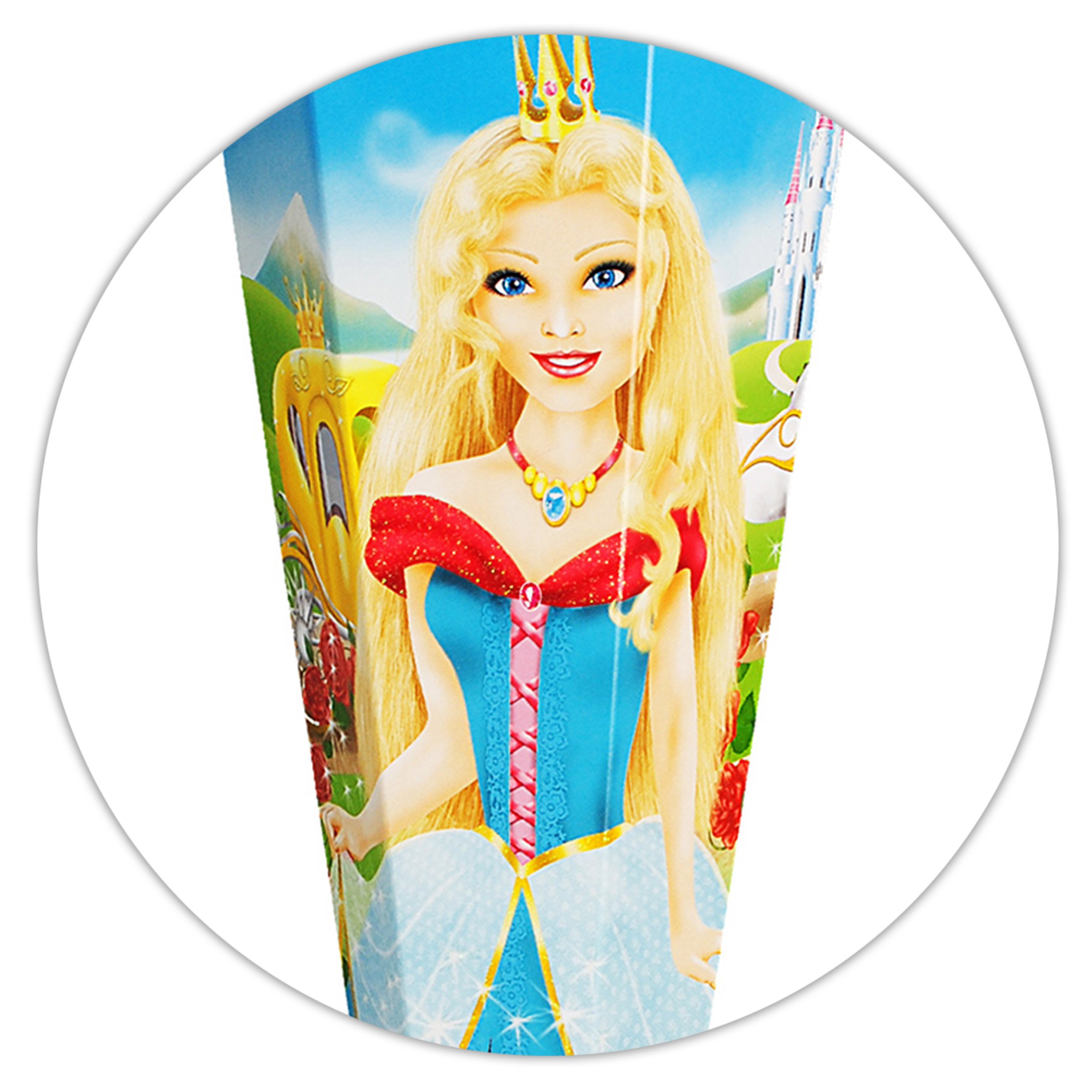 Schultüte „Märchenprinzessin“ – Rund, 35 Cm Lang, Glanzlackiert Mit Krepppapier-Verschluss