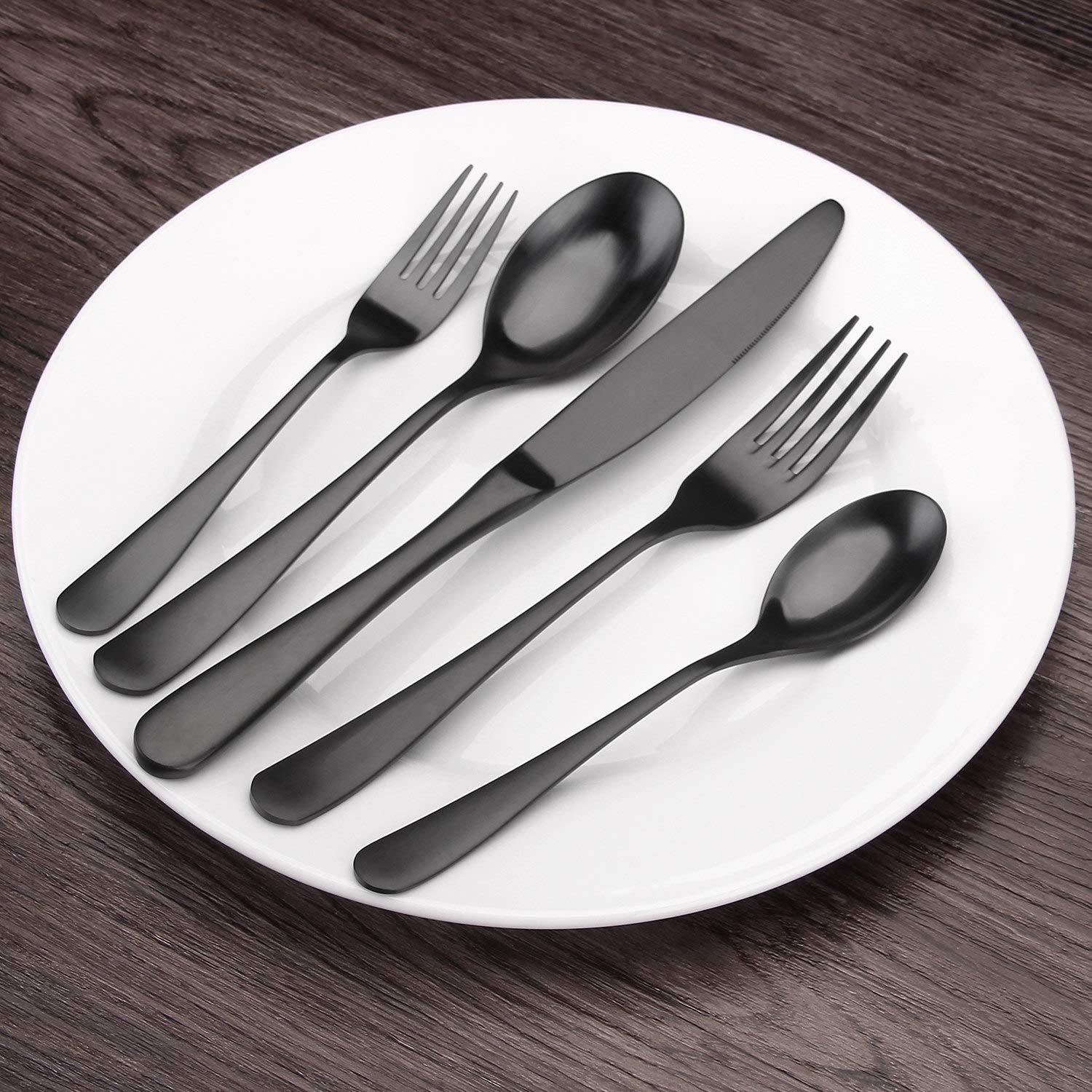 Juego de cubiertos de 20 piezas de acero inoxidable de Bysta, juego de utensilios de cocina para 4, vajilla para el hogar y restaurante, acabado satinado, apto para lavavajillas