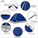 Adventra 2 Person Camping Tent Water Resistant UV Protection Wind Ready Portable Dome Tent for Camping Hiking Trekking Festivals ET1102 Navy Blue gallery image