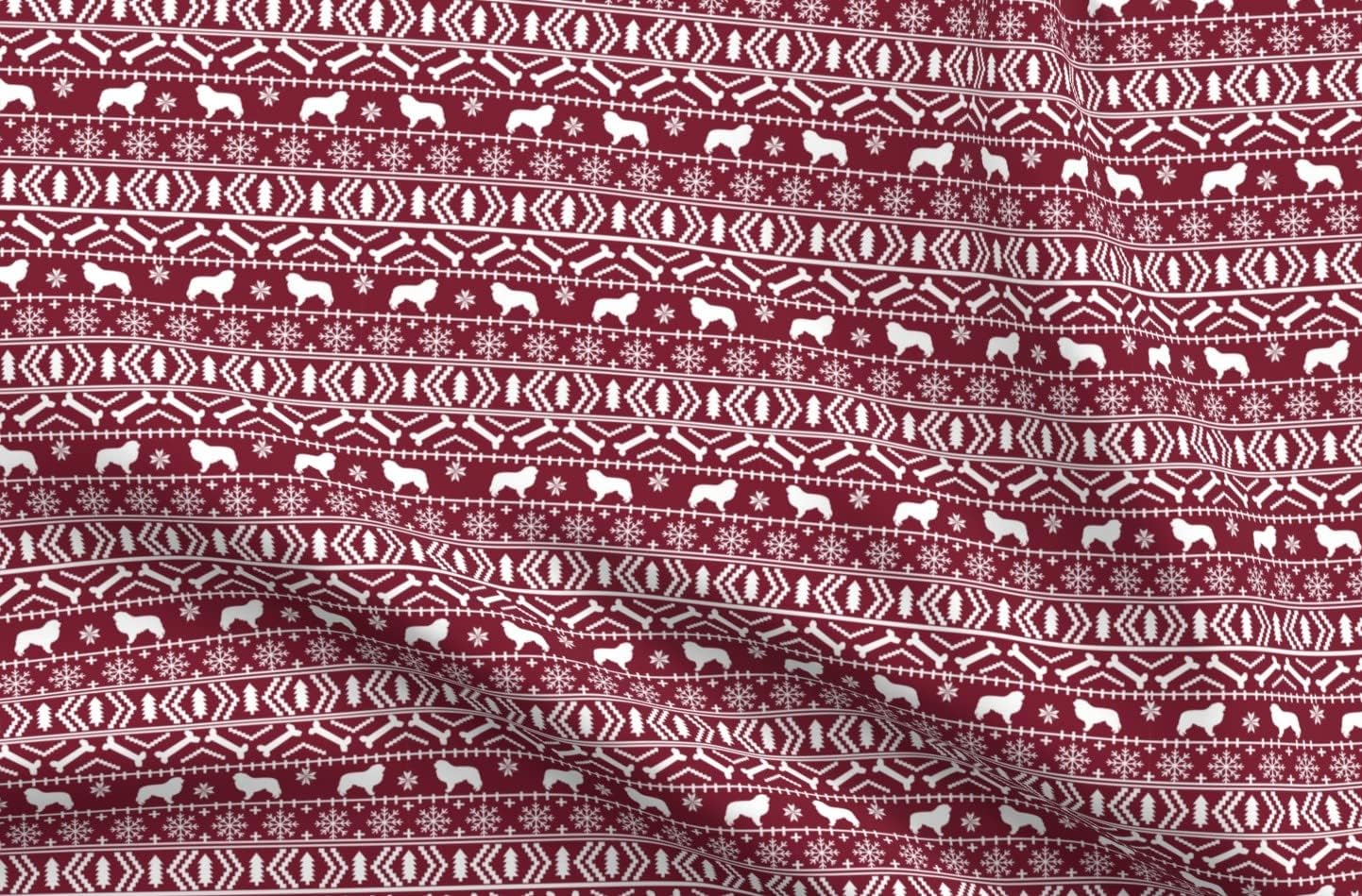 Spoonflower Fabric - Great Pyrenees Fair Breed Silhouette Christmas Sweater Dog Dogs Printed on Minky Fabric by The Yard - Sewing Baby Blankets Quilt Backing Plush